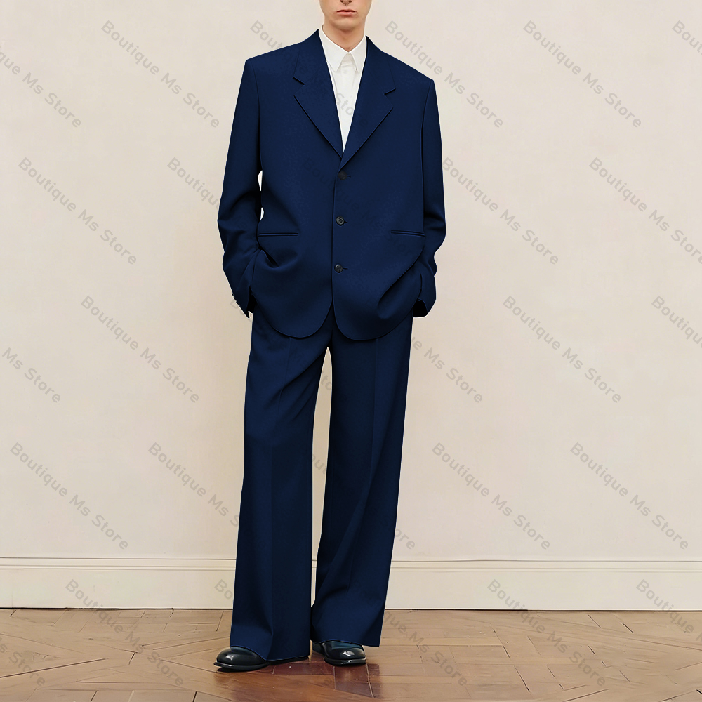 Men's Black Oversized Suit Set - Men Formal Wear Pants avaliação e preço