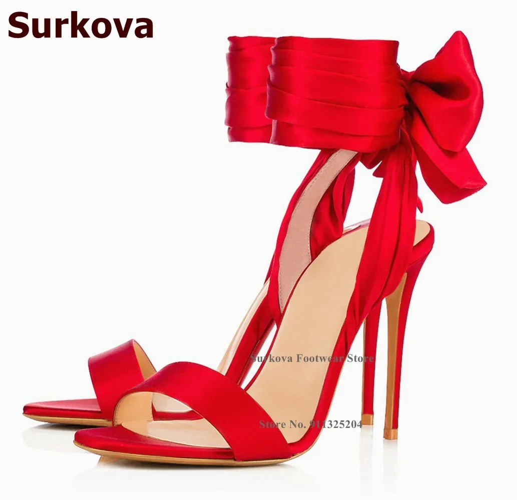 Surkova Hot Red Satin Fabric B - Satin Bow Tie avaliação e preço