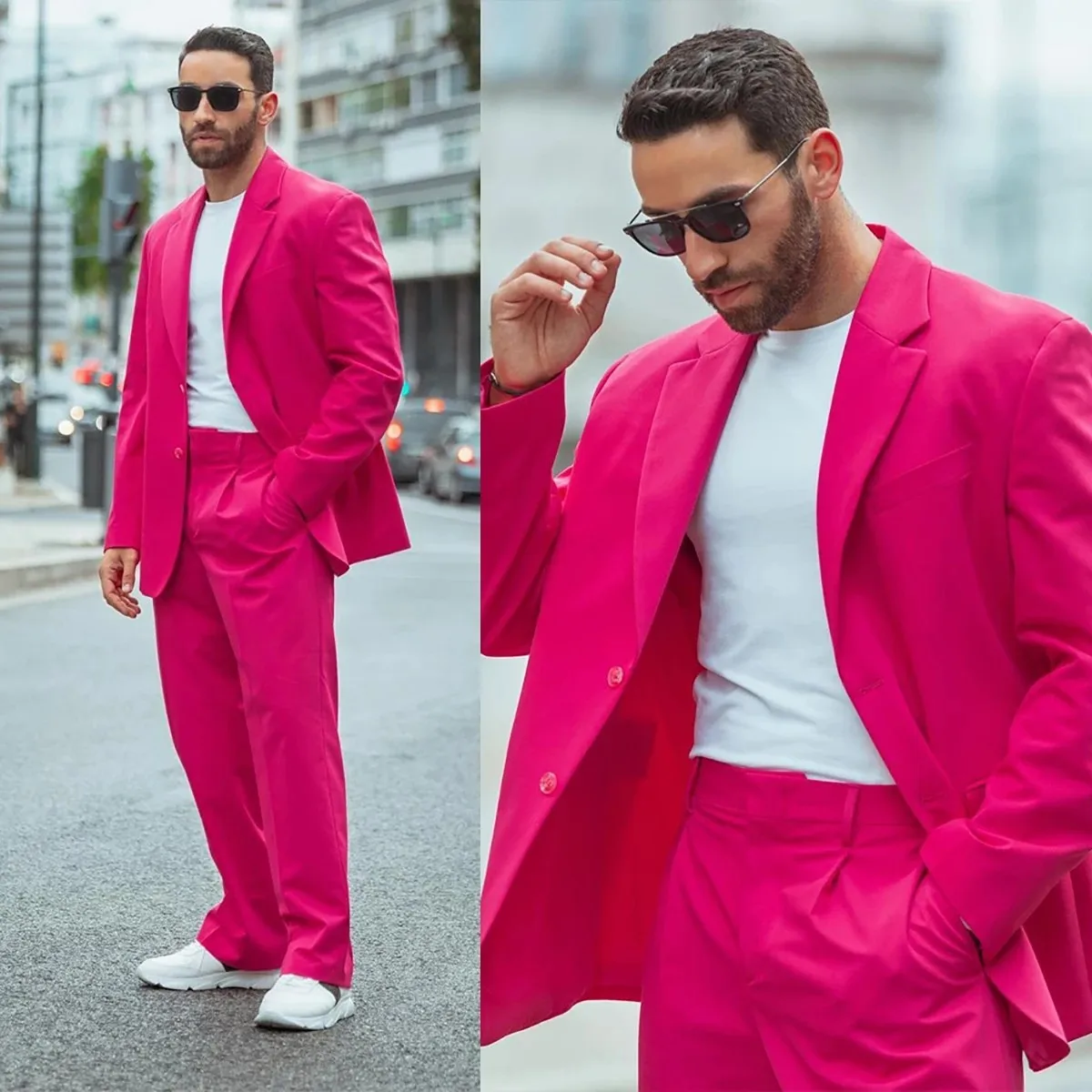 Street Wear Men Suits 2 Pieces - Men Formal Wear Pants avaliação e preço