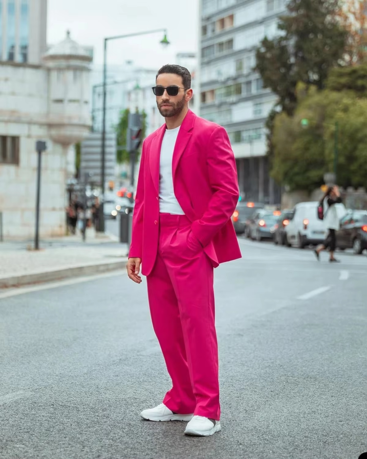 Street Wear Men Suits 2 Pieces - Men Formal Wear Pants avaliação e preço