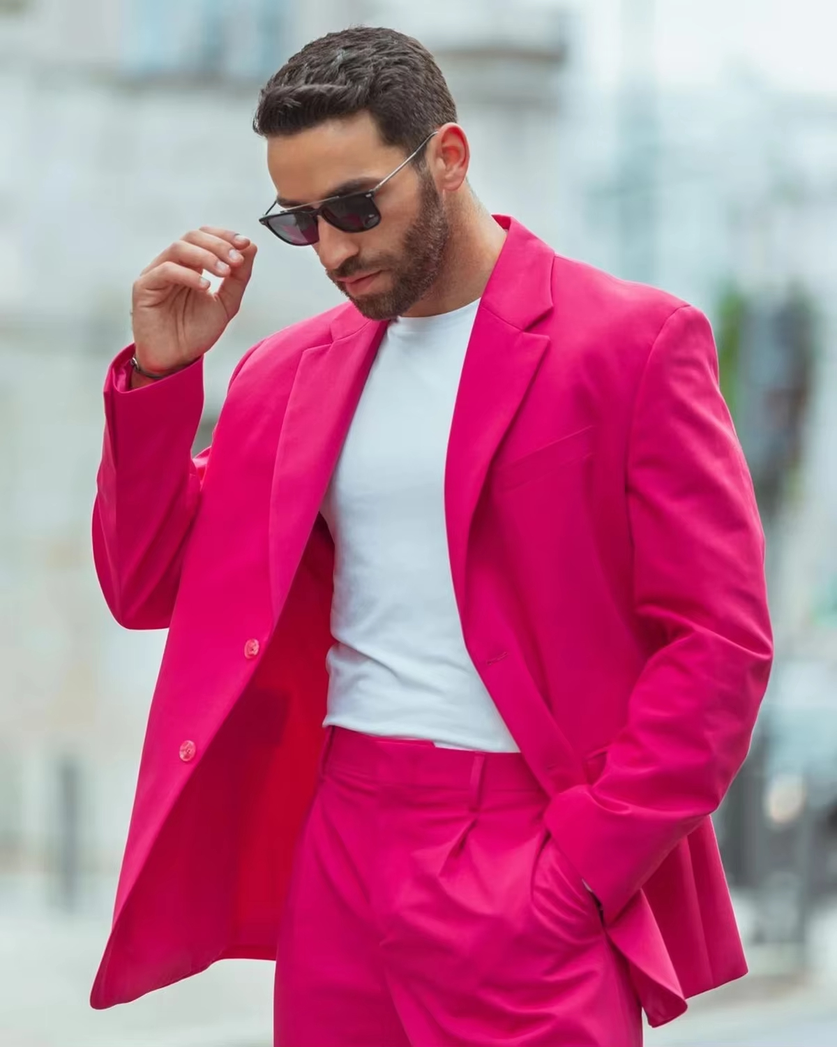 Street Wear Men Suits 2 Pieces - Men Formal Wear Pants avaliação e preço
